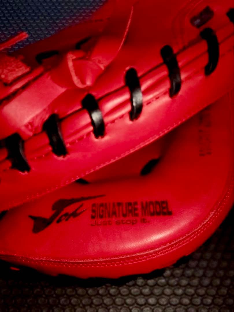 【美品】NIKE 城島健司モデル キャッチャーミット 軟式 レッド 廃盤 ナイキ
