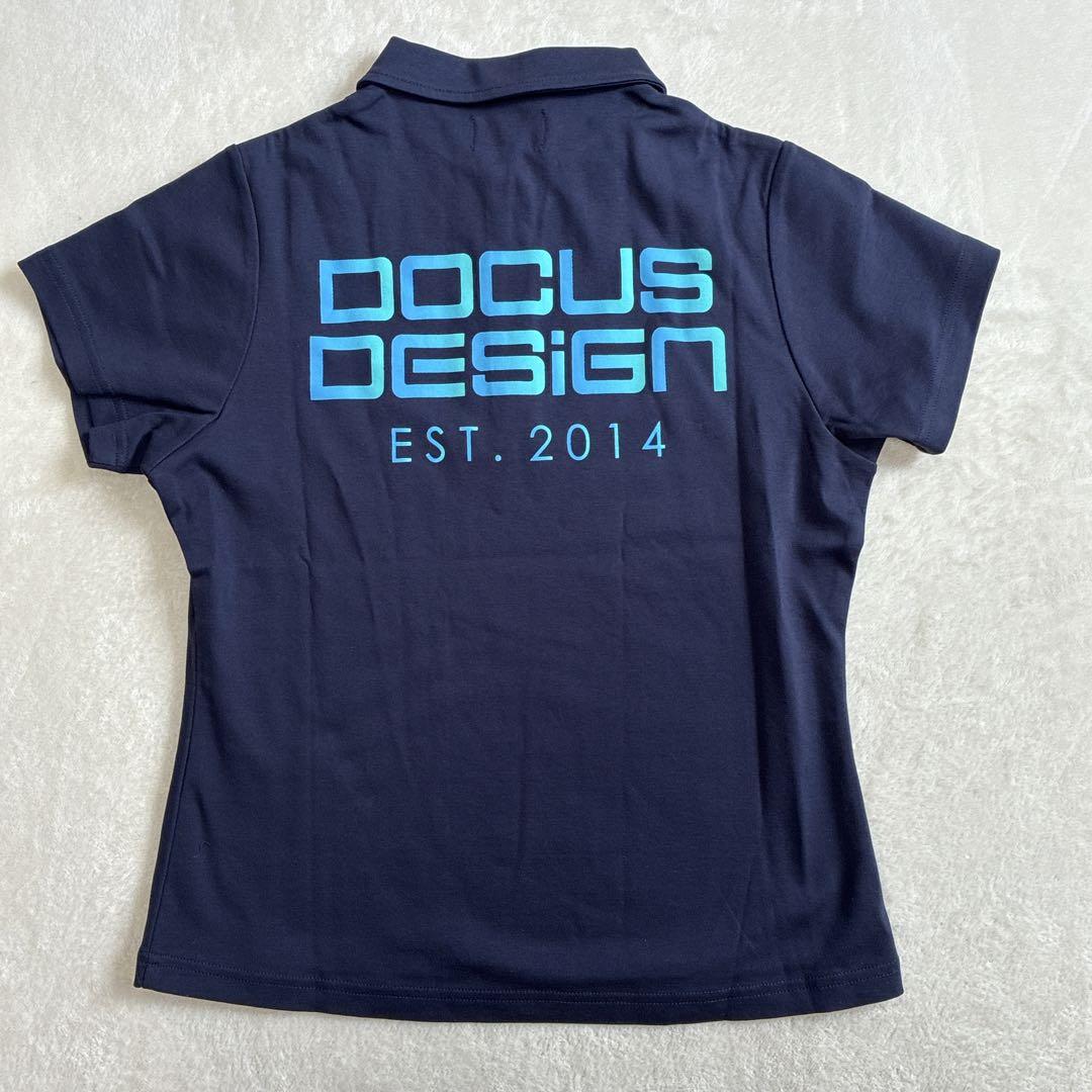 新品未使用DOCUSドゥーカス　ゴルフウェア　ポロシャツ　刺繍ロゴ　ネイビー　M