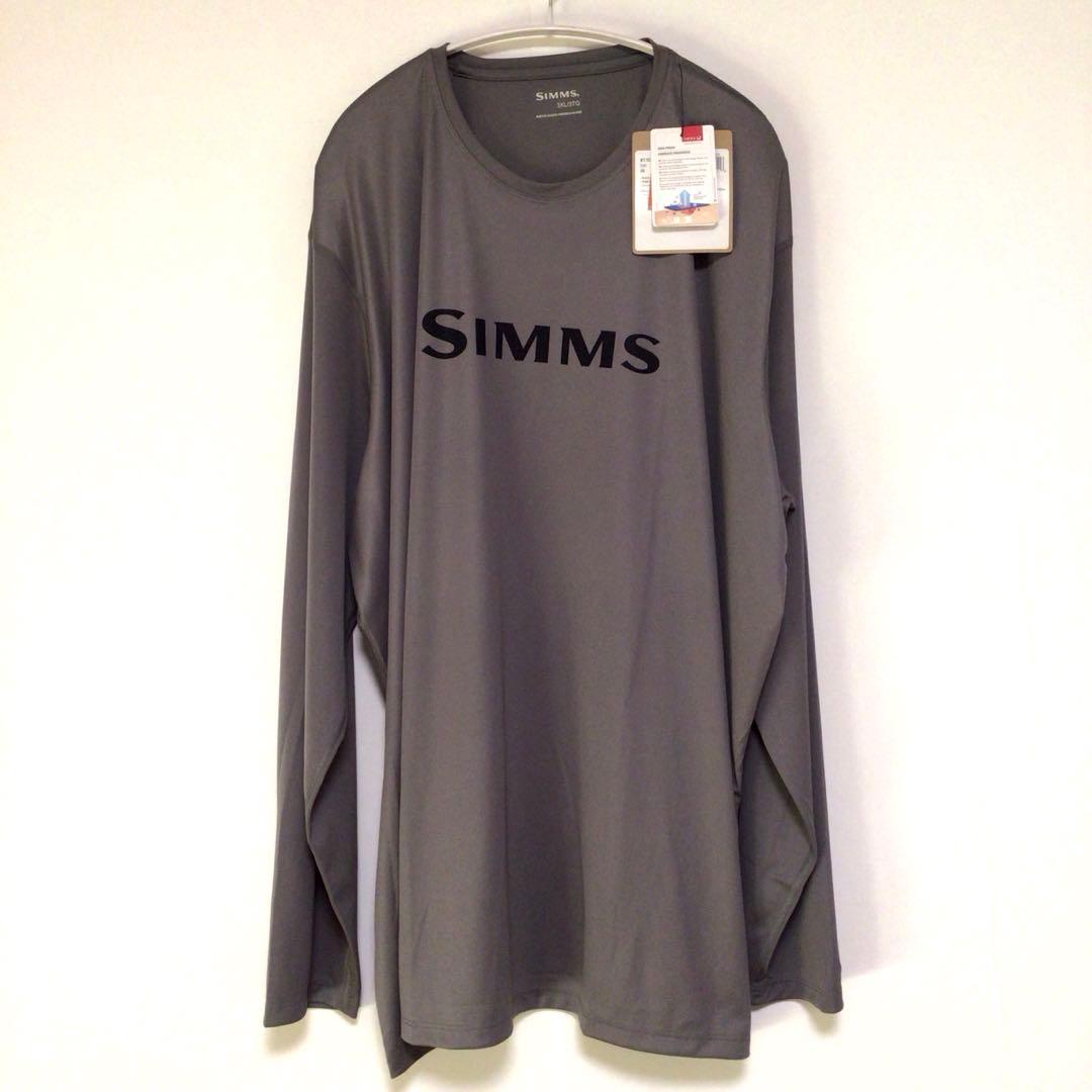 新品 Simms シムス ロングTシャツ Tech Tee 灰 大きめ3XL