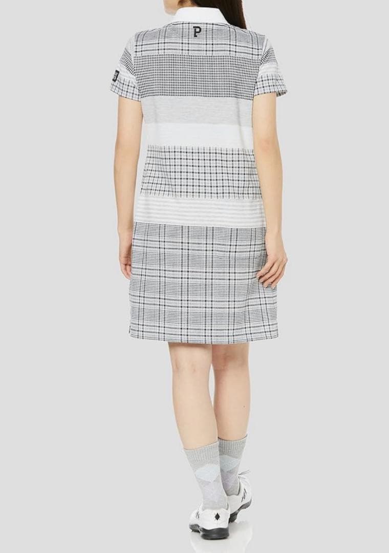 新品 パーリーゲイツ パッチワークパネル鹿の子 ワンピース