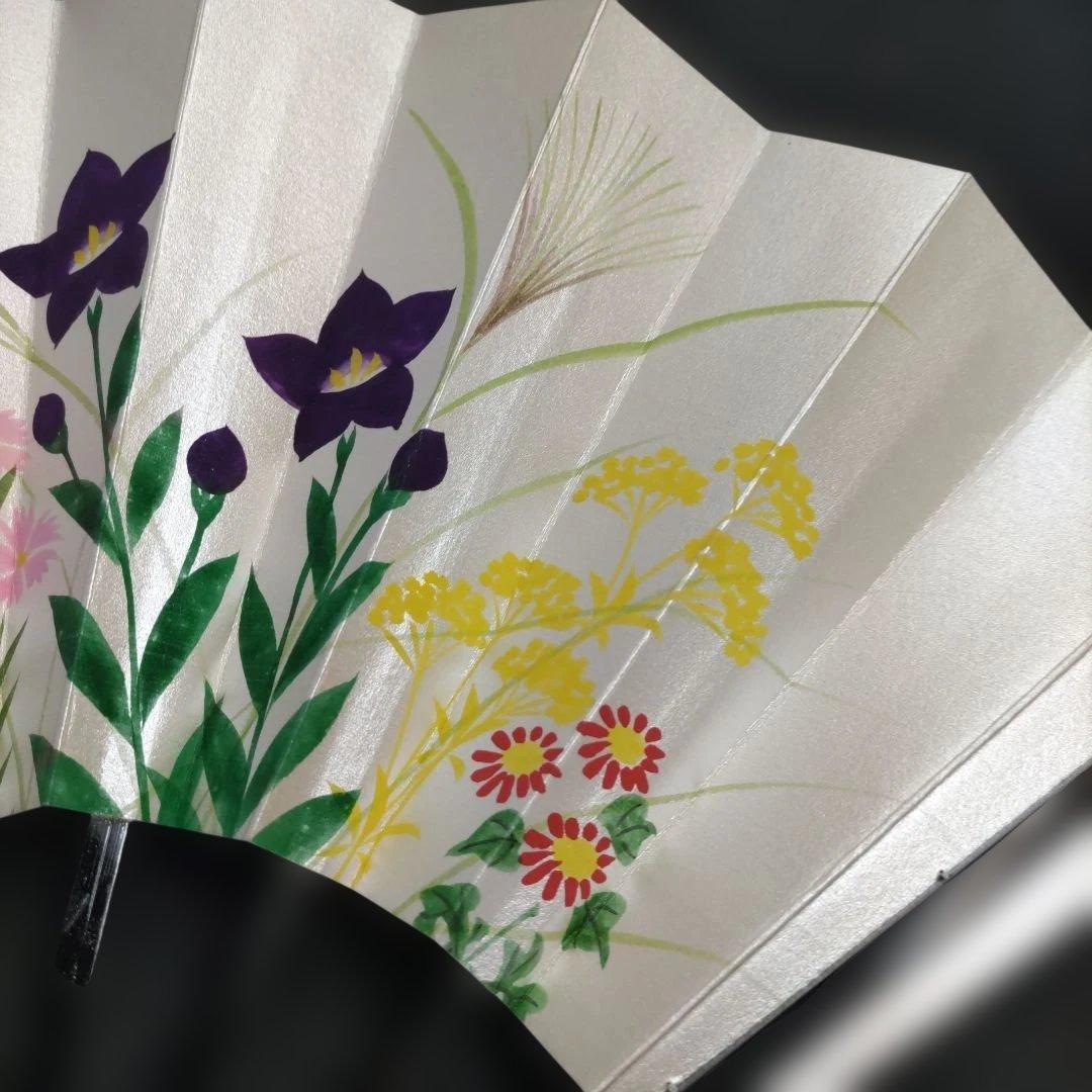舞扇 (54) 新品未使用 美品 扇子 約29cm 手描秋草 舞台 日舞 工芸品