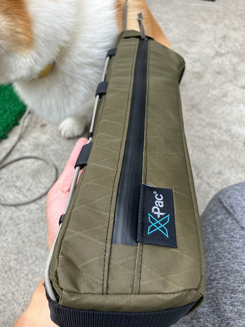 ハンドメイドフレームバッグ　X-PAC X42 オリーブ　43.8cm