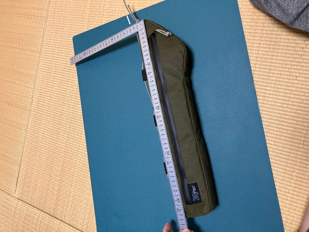 ハンドメイドフレームバッグ　X-PAC X42 オリーブ　43.8cm