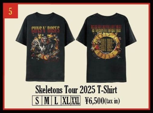 【美品】GUNS N' ROSES 2025来日公演 ツアーTシャツ【XL】