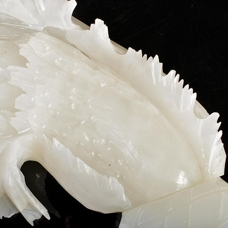中国　玉石白玉彫刻　白菜　置物　V　R5727