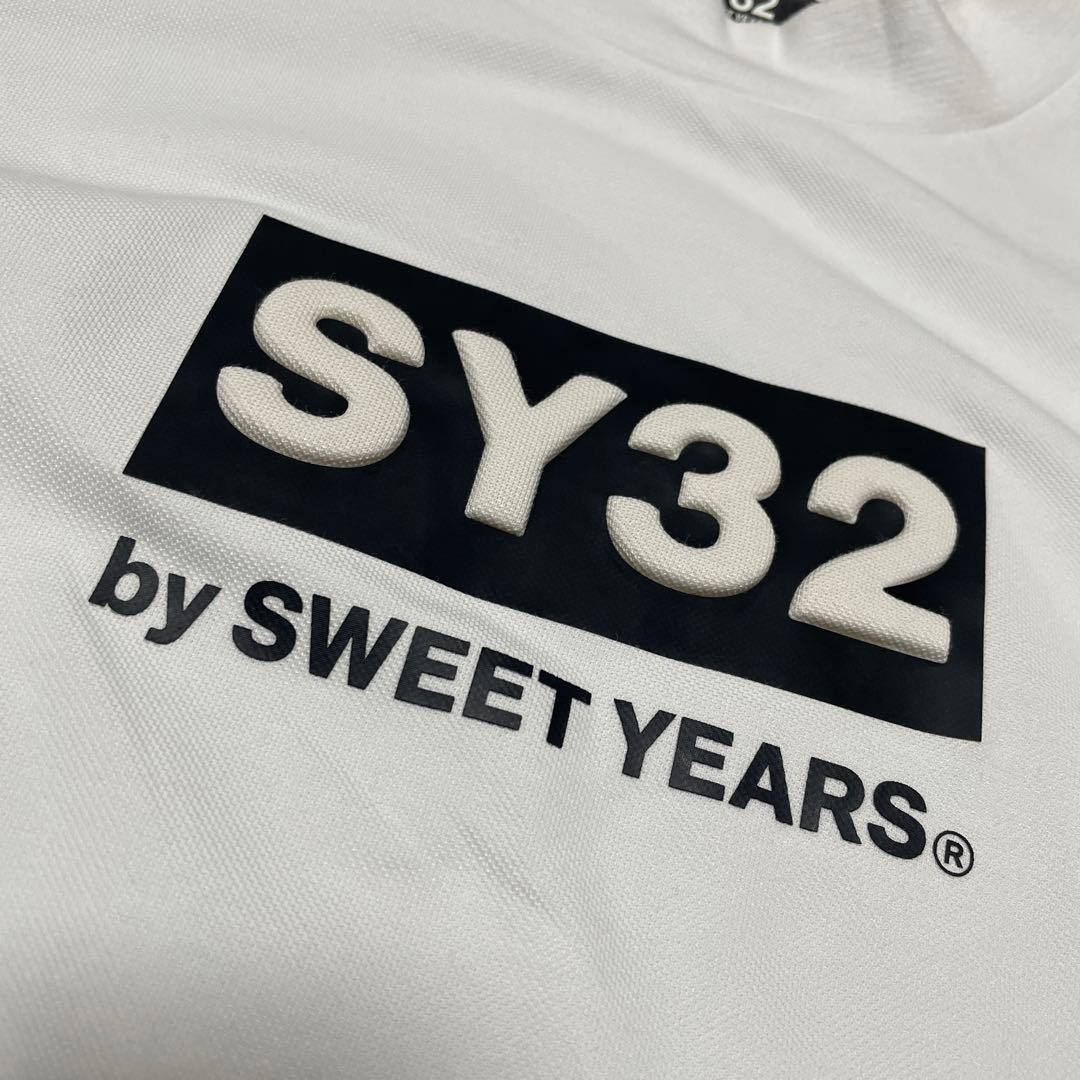 極美品SY32 メンズ ゴルフ モックネックシャツ ホワイト M