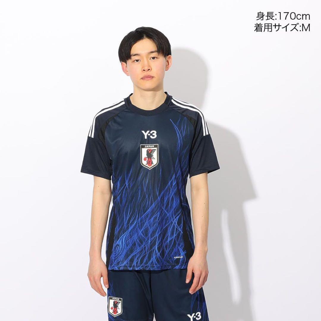 サッカー観戦に❤️Y-3 サッカーウェア ユニフォーム 青 Lサイズ