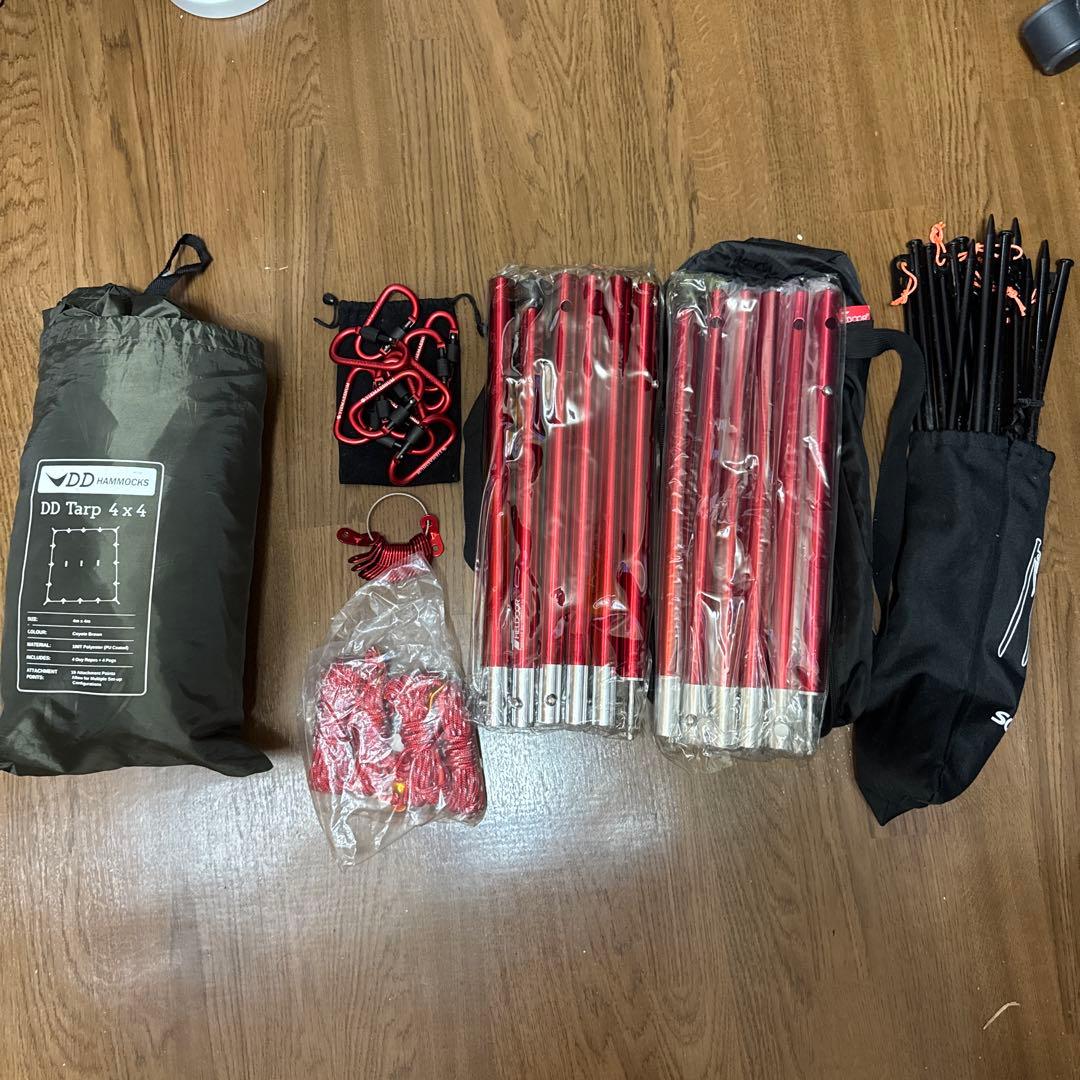 DD Tarp 4x4 コヨーテブラウン　＋　ポール等