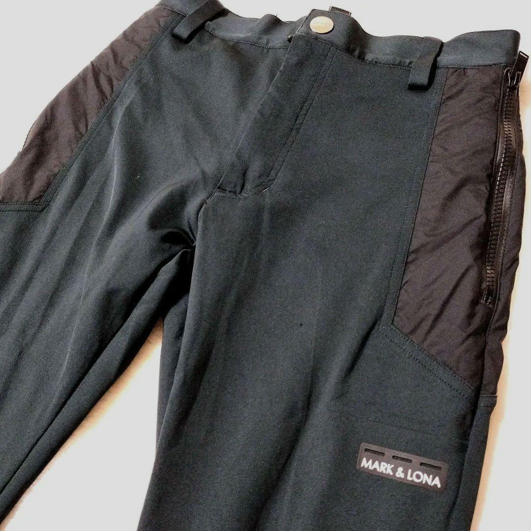 極美品✨️マークアンドロナ　近年モデル　ストレッチ切替パンツ　ロゴ　ブラック