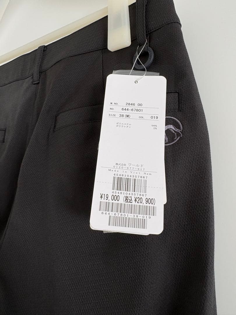 【新品タグ付】adabat ゴルフ ストレッチパンツ 38 M 黒レディース撥水