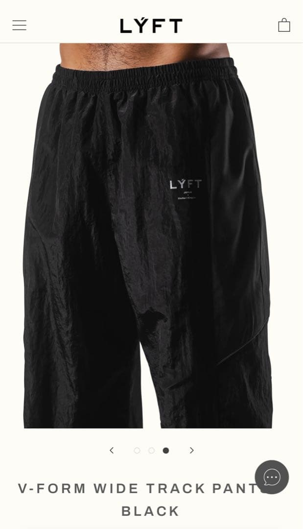 V-FORM WIDE TRACK PANTS - BLACK　Mサイズ