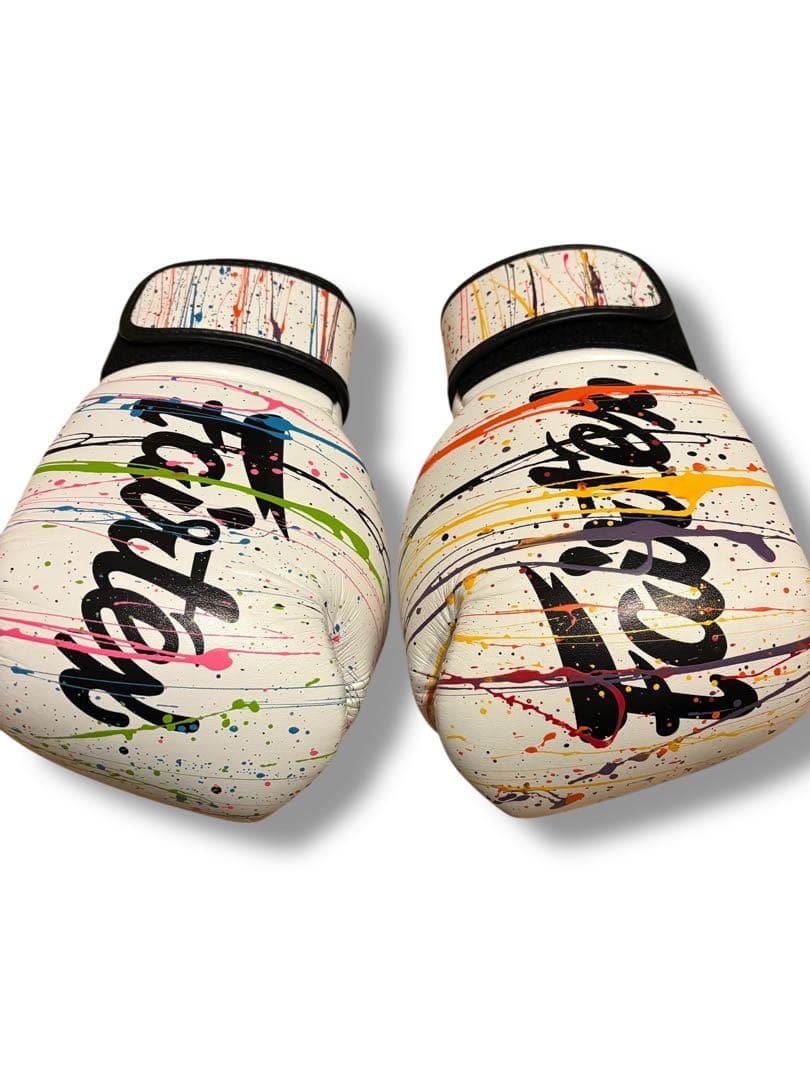 Fairtex ボクシンググローブ 8oz ホワイト スプラッター柄
