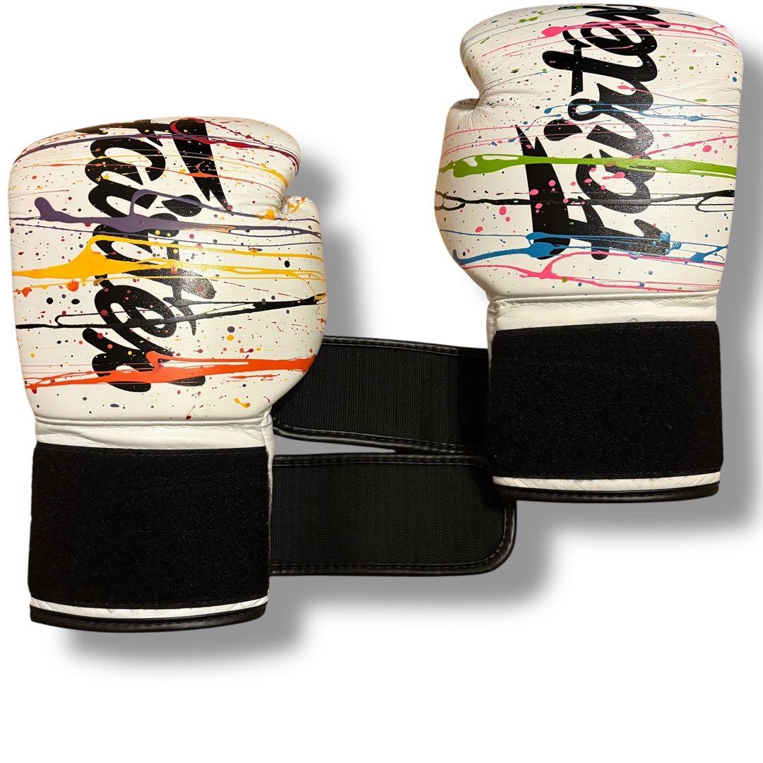 Fairtex ボクシンググローブ 8oz ホワイト スプラッター柄
