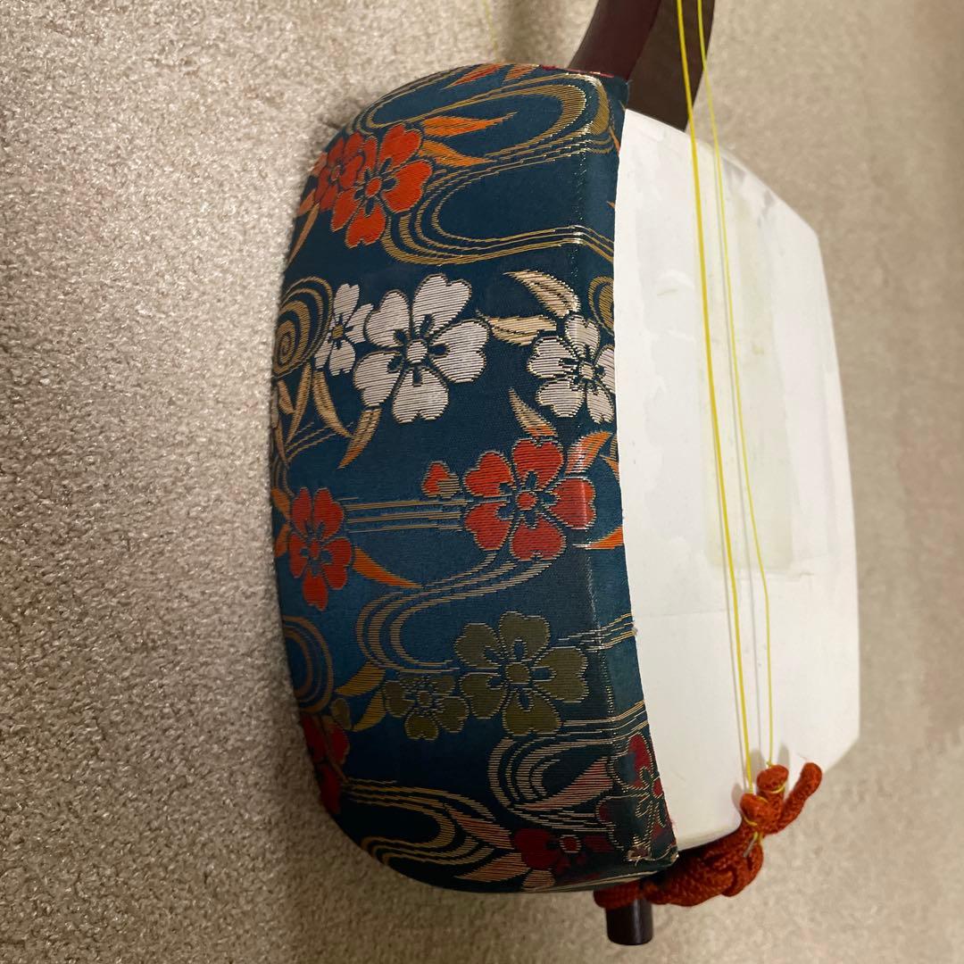 三味線本体 花柄装飾 3弦