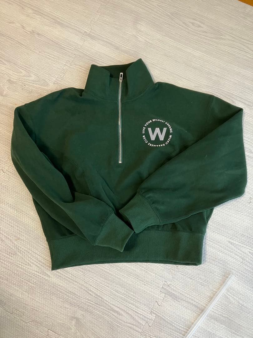 Wiskii ダークグリーンハーフジップトレーナー