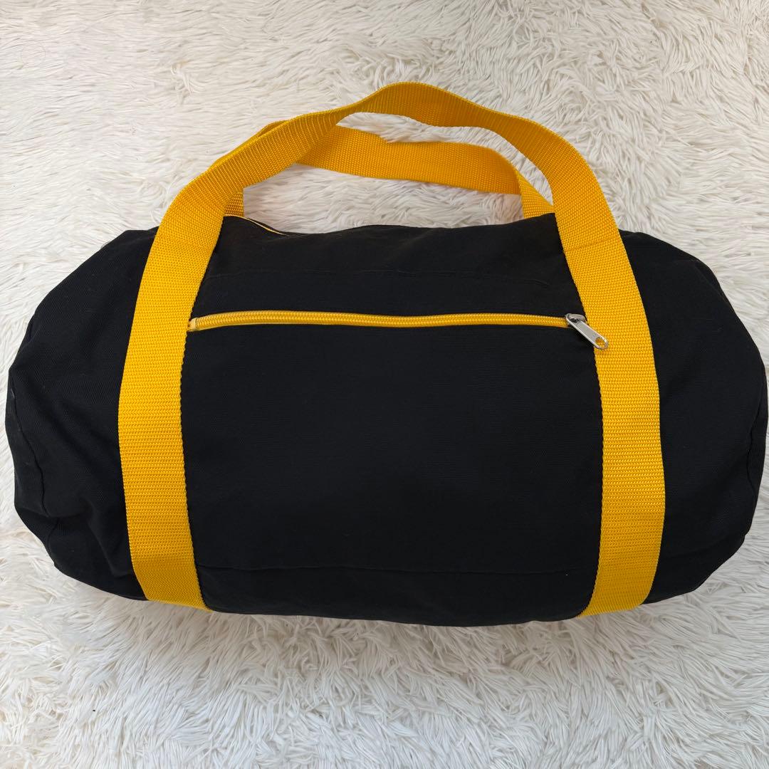 【極美品】ゴールドジム ボストンバッグ ブラック×イエロー ロゴ入り ジムバッグ