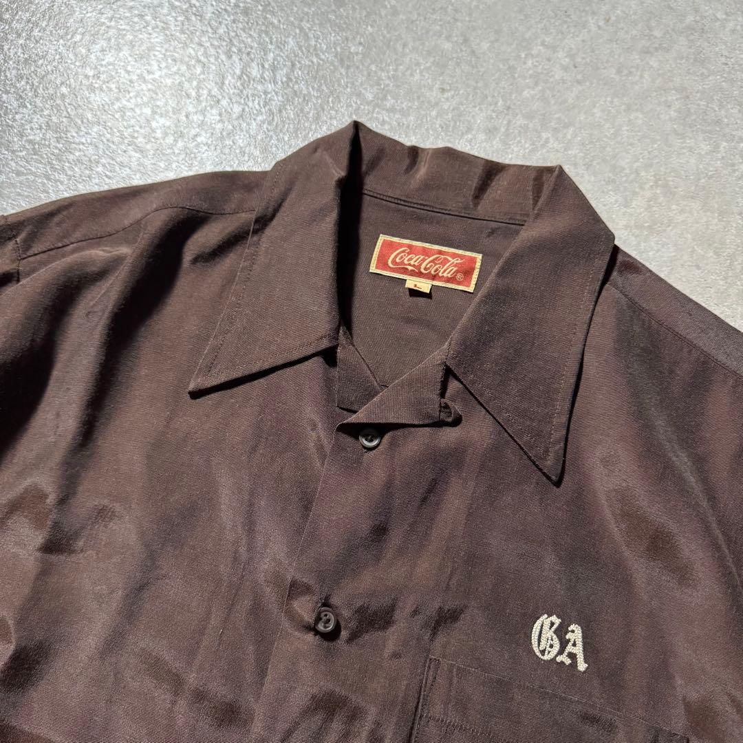 鍋*様 希少 90s Coca Cola コカコーラ ボウリングシャツ 開襟 刺