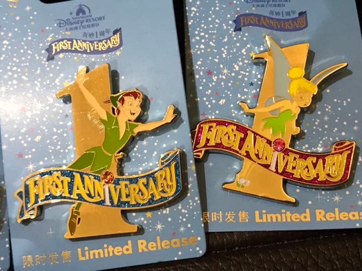 上海ディズニーランド 1周年 ドナルド ミニー ダッフィー ピン ピンバッジ