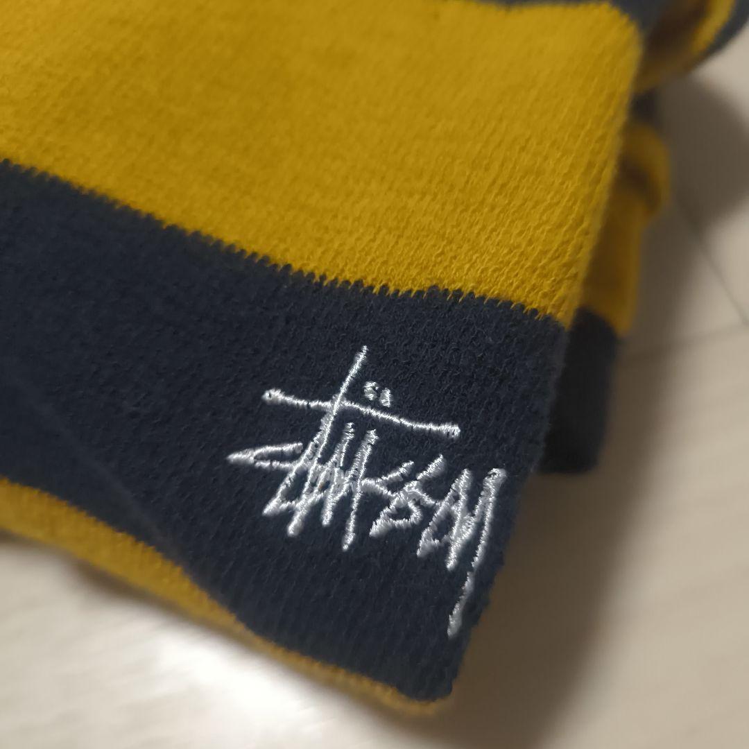 stussy ラガーシャツ ステューシー ボーダー 黄色 紺色