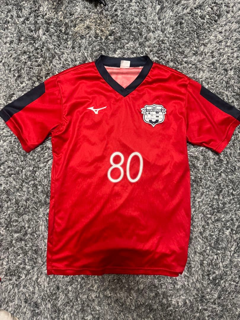 城西大学サッカー部ユニフォーム(半袖、長袖)上下セット　黄色、赤色　ソックス付き