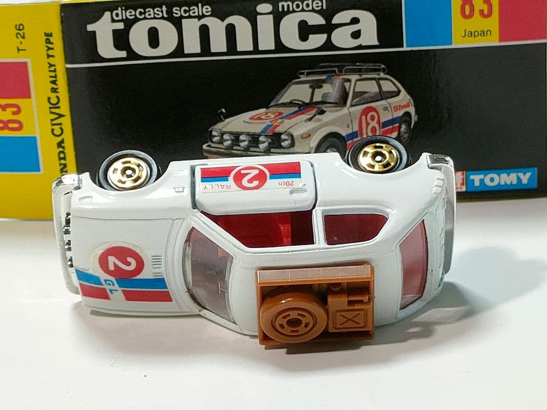黒箱トミカ 83　ホンダシビックGLラリータイプ　美品　日本製　デッドストック