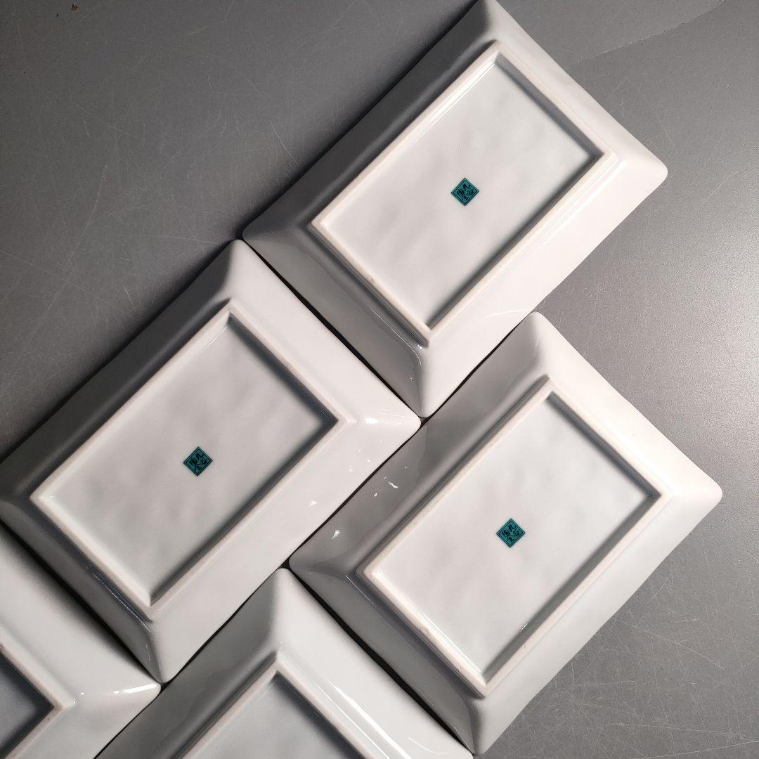 A1296-5/九谷焼/陶全 造/色絵花草文絵替皿揃5客/共箱/角皿/懐石道具/