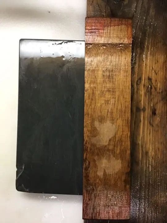 大判天然砥石(黒砥石)人造仕上げ砥石台座付き(黒砥石)