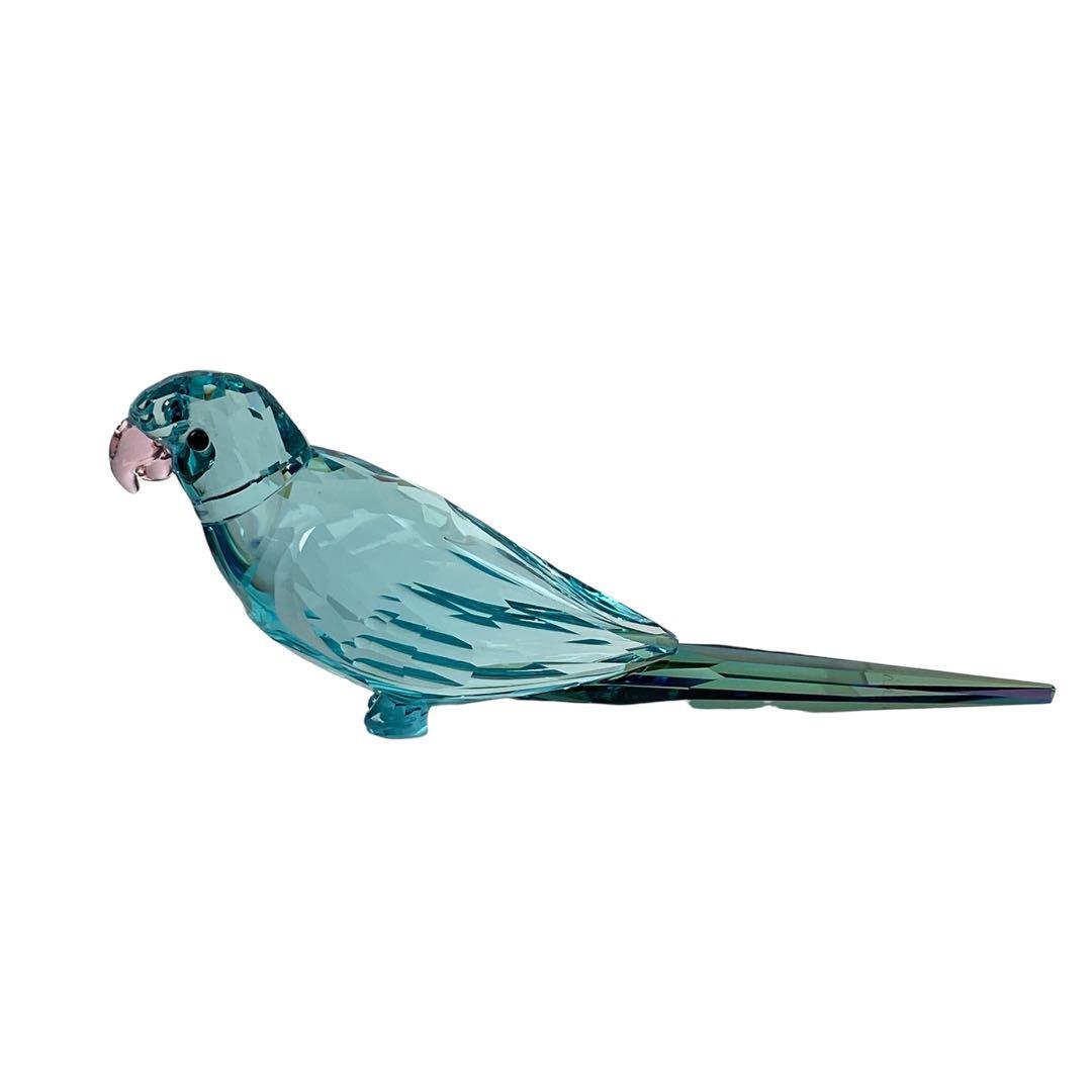 美品 SWAROVSKI オブジェ Jungle Beats ブルーインコ