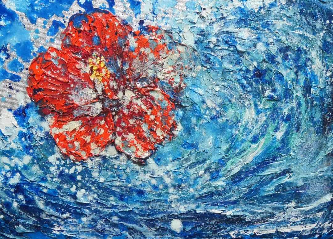 油絵 油彩 油彩画 絵 絵画【海の花】