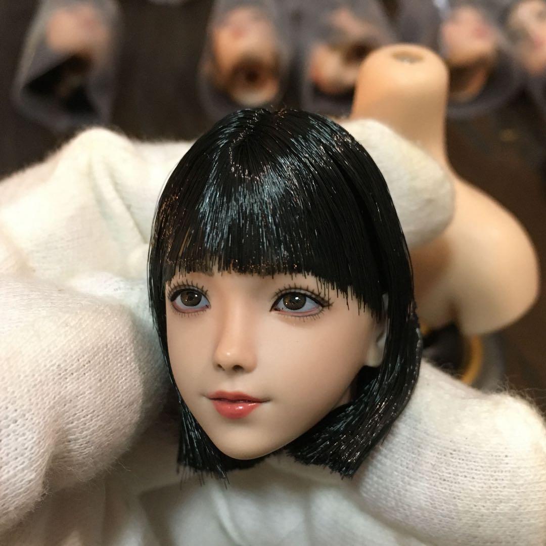 B34 1/6 フィギュア ヘッド　女性ヘッド　植毛 希少品 12インチドール