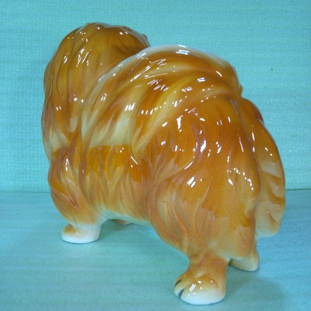 ポメラニアンと思われる犬の置物　KATO KOGEI JAPAN　フィギュア