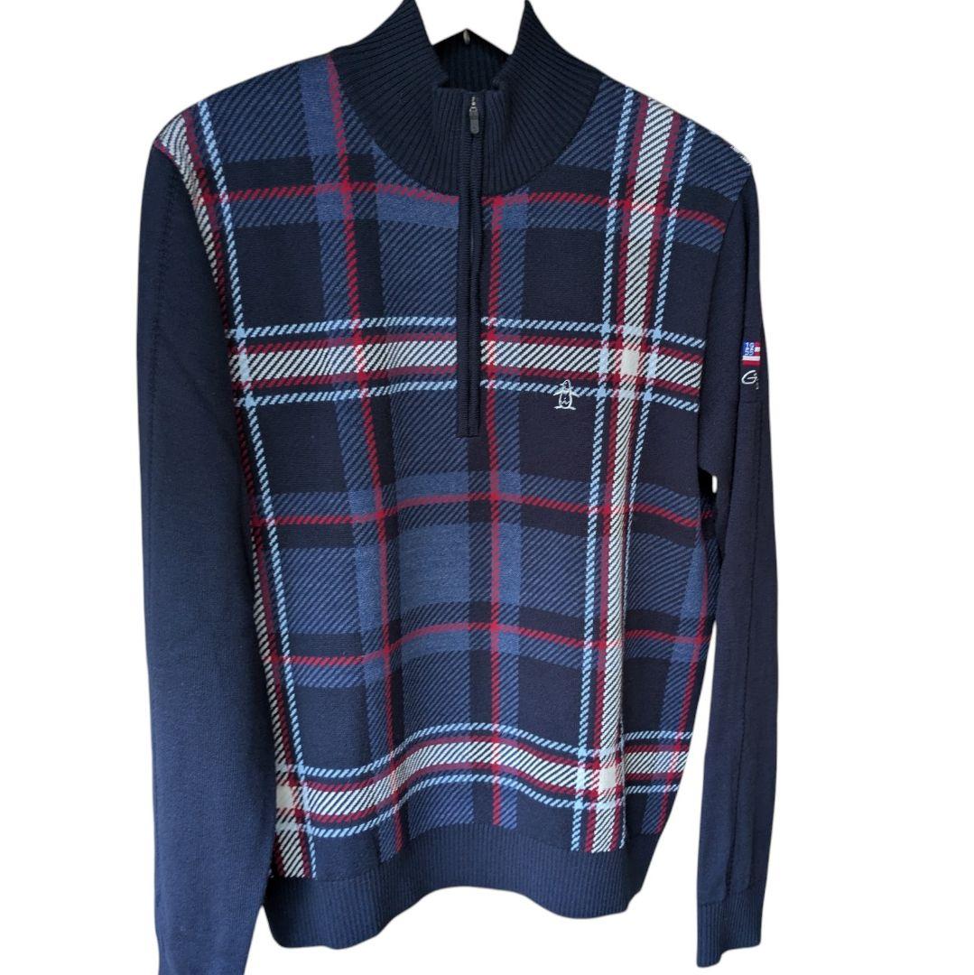 Munsingwear チェック柄ハーフジップセーター