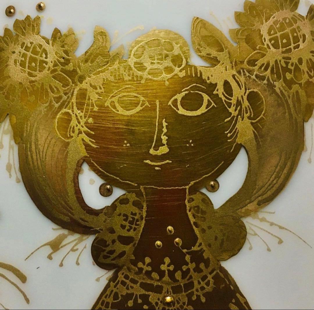 1970S スタジオライン Bjorn Wiinblad 花瓶 白磁×金彩　魔笛