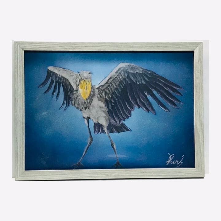 スプレーアート作品「不動の鳥　ハシビロコウ」