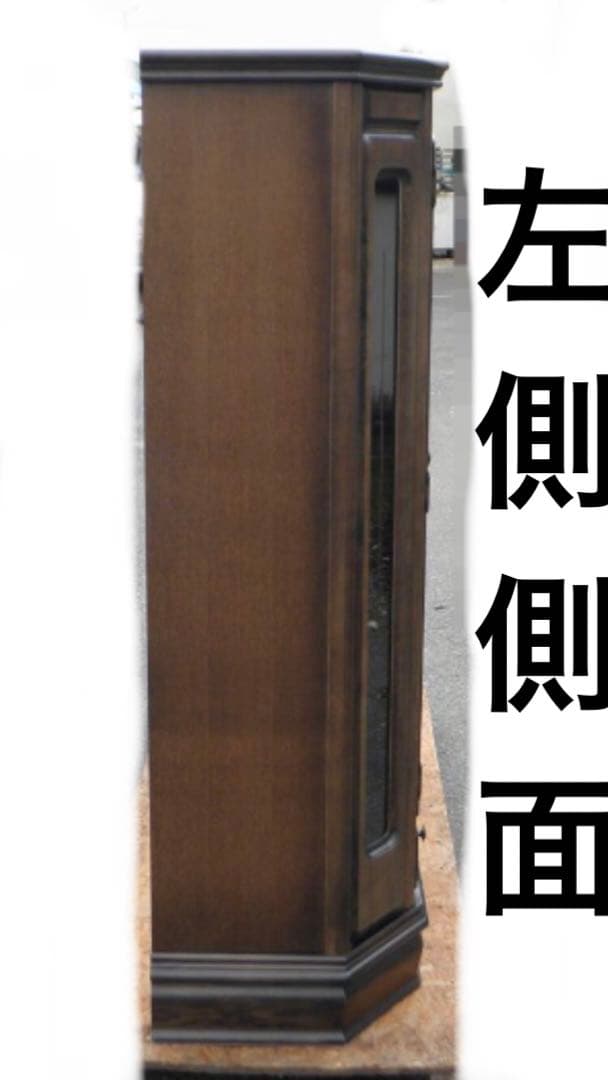 純木 最高級キャビネット♦️ライト付 ミラー張り 飾り棚♦️ステンドグラス♦️送料込