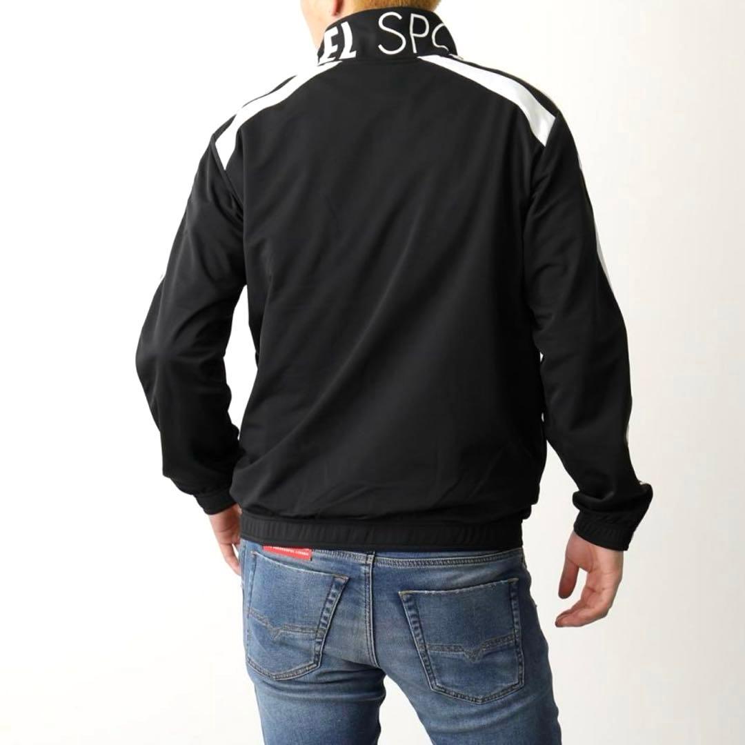【美品】DIESEL SPORT トラックジャケット ロゴプリント 黒×白 S