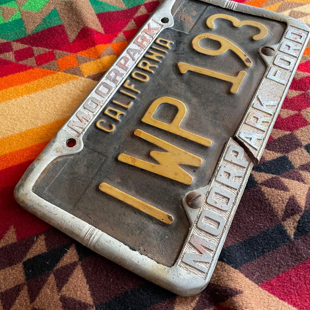 OLD カリフォルニア州アンティーク黒ナンバープレート　USAヴィンテージ西海岸
