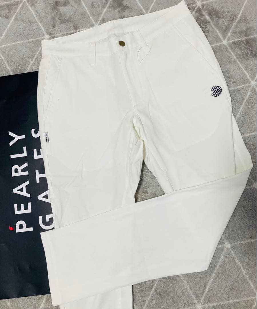 新品 パーリーゲイツ ジャックバニー 2WAYストレッチツイルパンツ(4)M/白