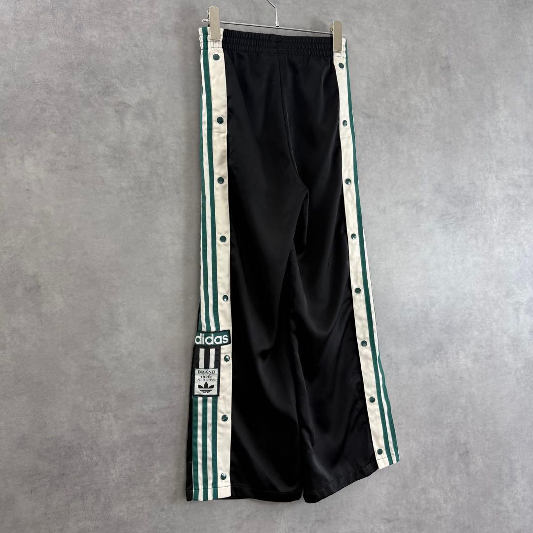adidas アディダス サイドスナップ トラックパンツ ブラック×グリーンS