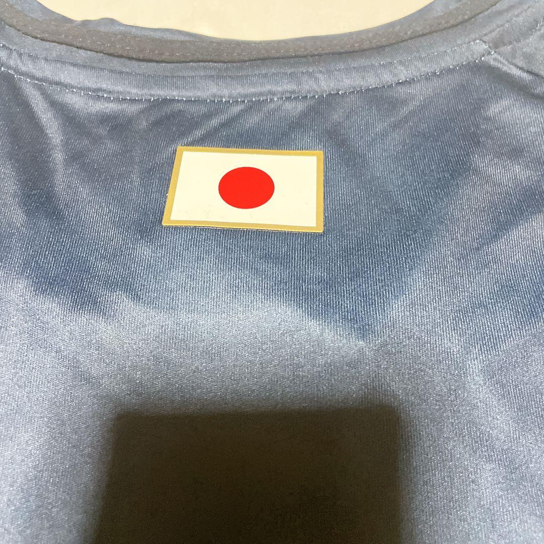 メンズ サッカーユニホーム日本代表ジャージ素材 青い炎グラデーションM タグ付き
