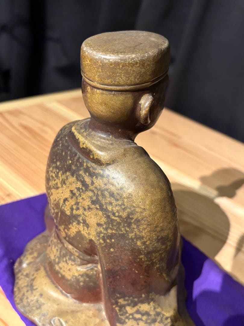 和装人物坐像 陶器置物 茶道 床の間飾り 古風インテリア