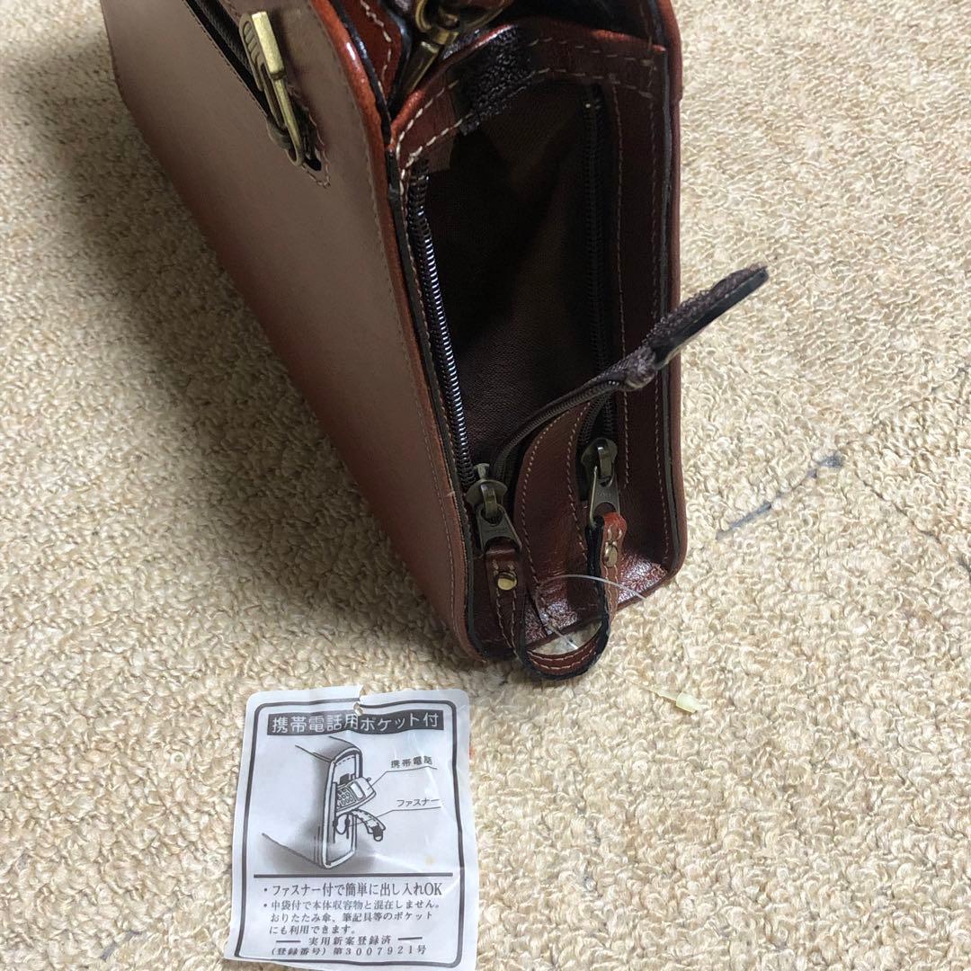 未使用★St.Andrews ブラウン クラッチバッグ　　本革　ゴルフ用品