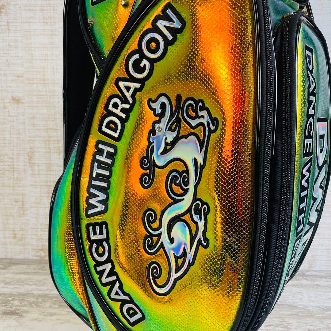 【美品】ダンスウィズドラゴン　ホロパイソン　キャディバッグ　型押し　ネオンカラー