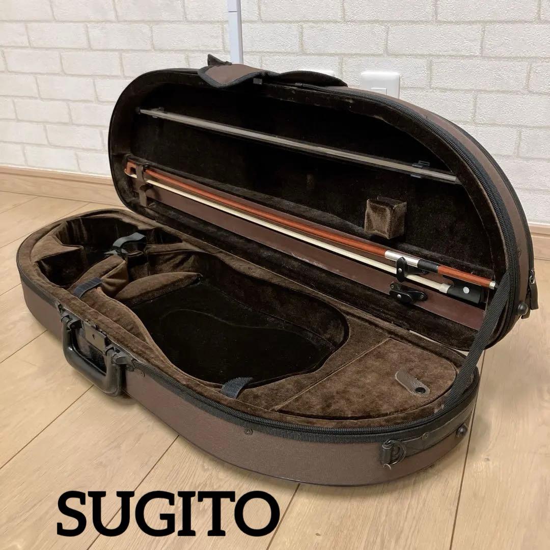 SUGITO 杉藤　弓　ケース付き　バイオリン　半月型　ヴァイオリン