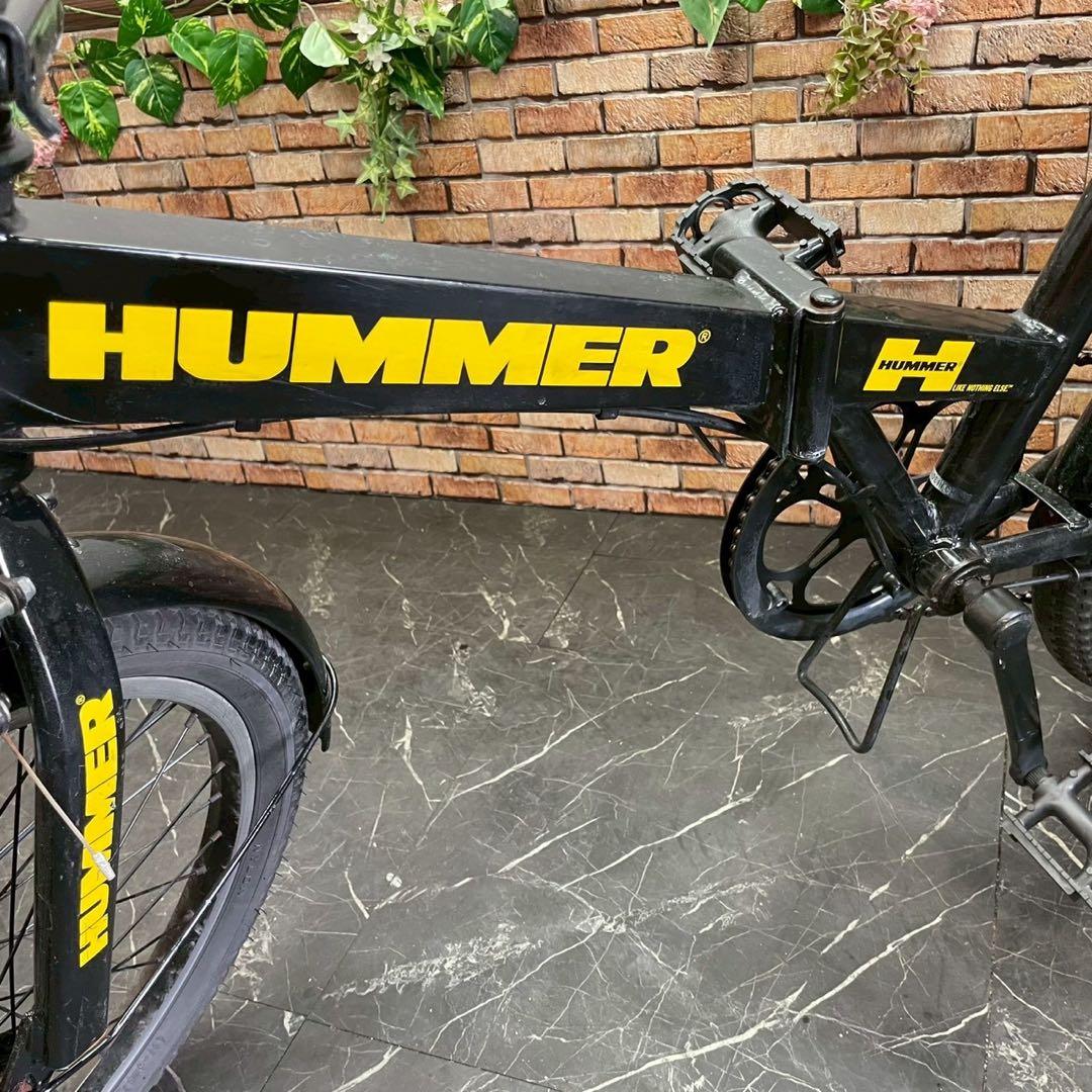 引き取り価格【100】折りたたみ自転車 折車 HUMMER ブラック 変速付き