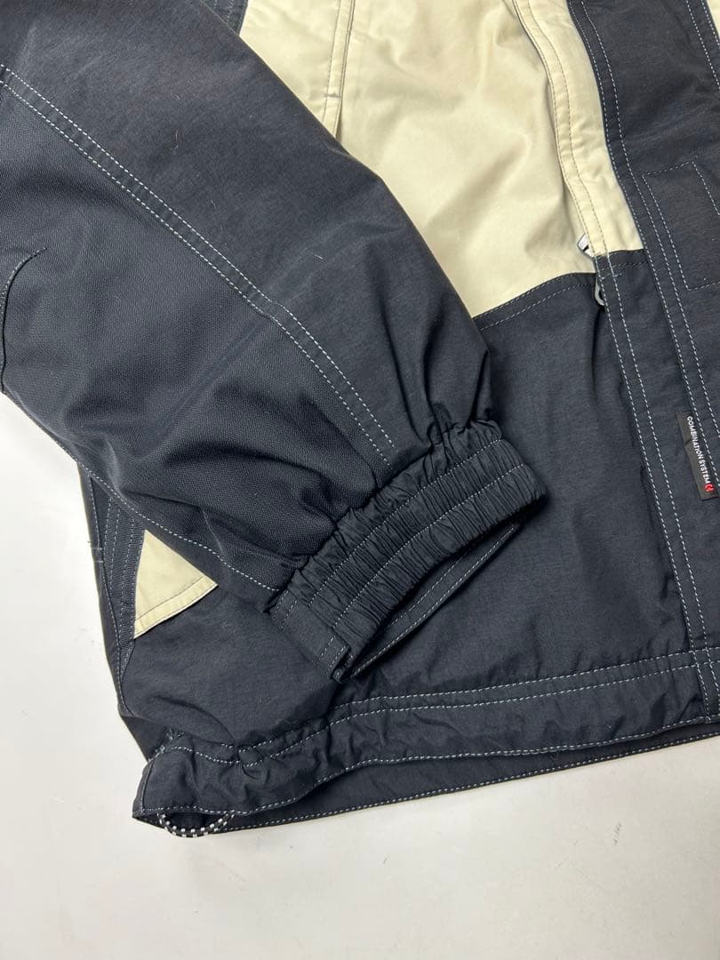 SIMANO フィッシングジャケット　ブラック/アイボリー　フード付き　XL