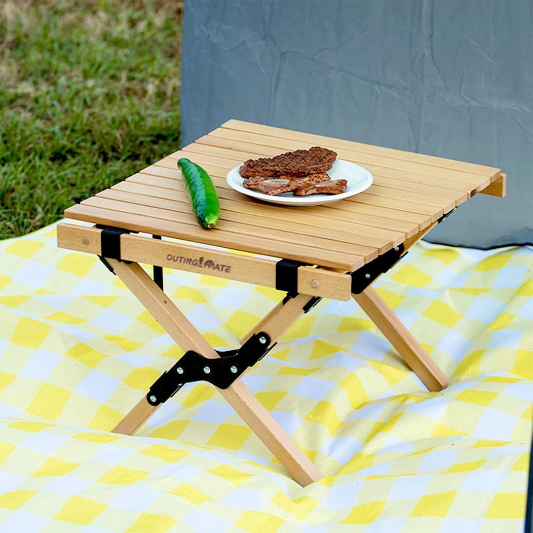 キャンプ折り畳み式の木製のテーブル60×52×44（ブナ）