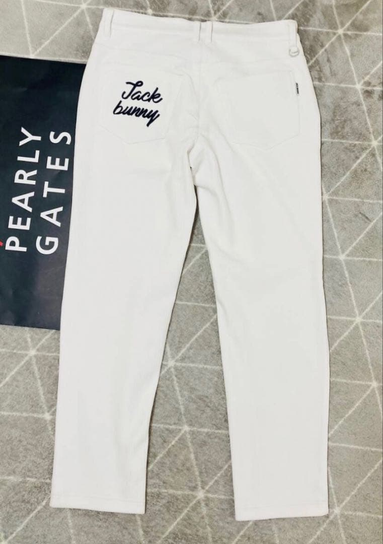 新品 パーリーゲイツ ジャックバニー コーデュロイ ストレッチパンツ(4)M/白