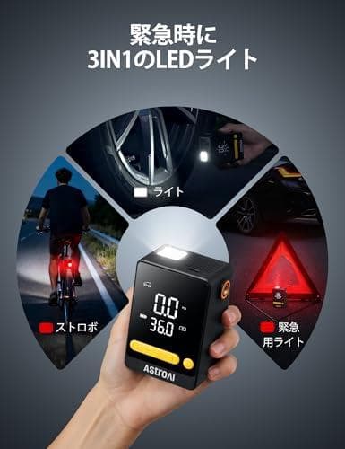 AstroAI L10 Mini自転車 空気入れ 電動 エアーコンプレッサーMM