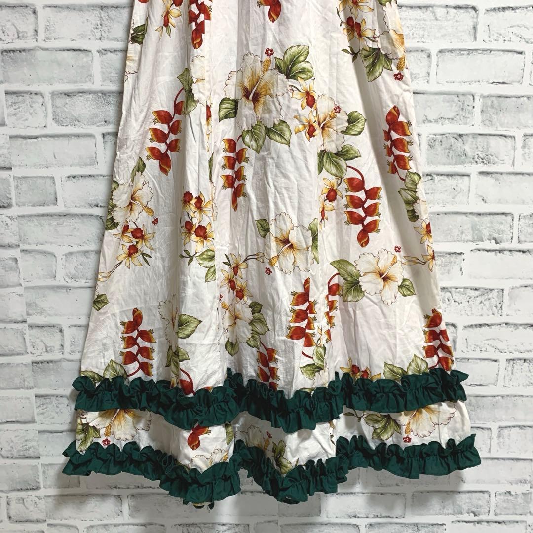 【CCFashions】フラダンス衣装　ハワイ製　花柄　ドレス　ムームー
